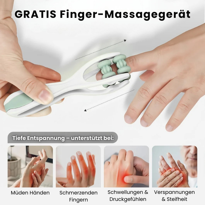 Handmassagegerät bei Arthritis, Dupuytren, Schnappfinger