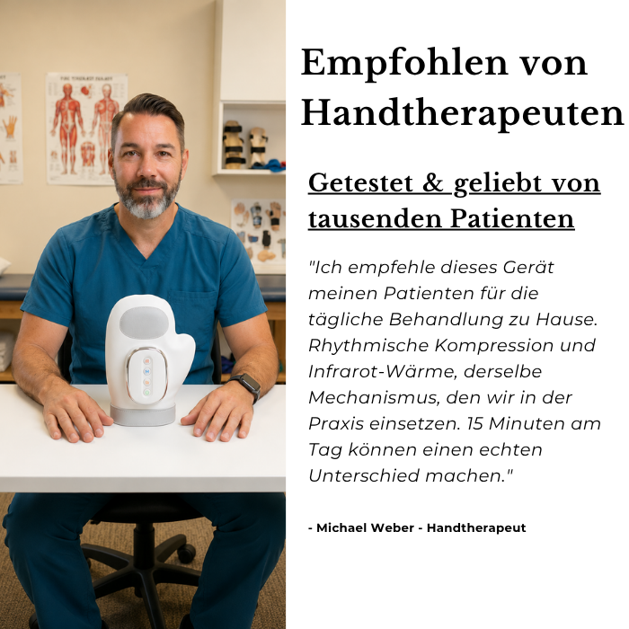 Handmassagegerät bei Arthritis, Dupuytren, Schnappfinger