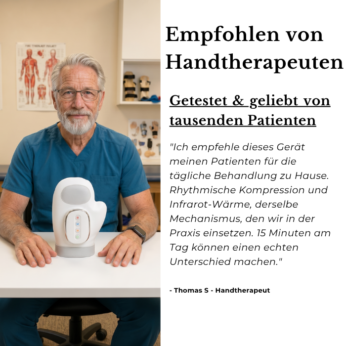 Handmassagegerät bei Arthritis, Dupuytren, Schnappfinger